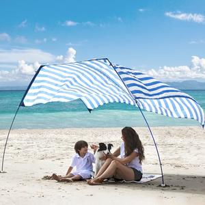 ALYCASO Beach Wind Shade Canopy, Shade Sun Shelter Tent for Beach, Backyard, Grassland, Park, Light Weight, Easy Set Up, 78 Sq. Ft. of Shade for 1-3 People, Lite Regatta Stripe