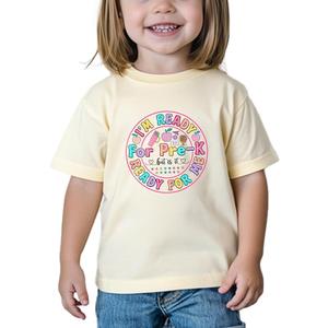 Toddler Kids First Day of Preschool Shirt Pre K Shirts for Girls Boys Hello Prek Tshirt Back to School Cotton Tee 2T-4T