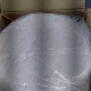 Mxfurhawa Faux Fur Storage Ottoman Round Furry Vanity Stool Marble Grain Tray Coffee Table Compact Footrest Stool with 4 Metal Legs Soft Makeup Seat Foot Stools for Living Room Bedroom Entryway Pink