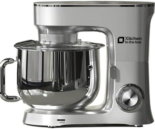 Kitchen in the Box Stand Mixer, 900W 8.5 QT Kitchen Electric Mixer, 10-Speed Large Capacity Tilt-head Food Mixer with Dough Hook, Wire Whip, Flat Beater & Splash Guard (Silver)