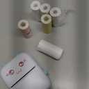 Mini Printer Portable, Inkless Sticker printer with 8 Rolls Paper, Bluetooth Wireless mini thermal printer Compatible with iOS + Android for Journal, Memo, Photo, Print Pod Gifts for Girls Kids