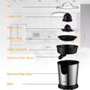 Homeleader Electric Citrus Juicer, Lemon Squeezer with Stainless Steel, Orange Squeezer with Two Cones, Powerful Motor for Grapefruits, Orange and Lemon, Black
