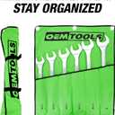 OEMTOOLS 22113 SAE Jumbo Angle Head Wrench Set, Large Fastener Access for Heavy-Duty Maintenance, 6 Piece 1-3/8" to 2" Wrenches, Chrome Finish, Carbon Steel, Wrench Roll Included