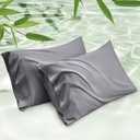 Bedsure PureWoven Pillow Cases Queen Set of 2, Rayon Derived from Bamboo
Cooling Pillowcases for Hot Sleepers, Similar to Silk Pillow Case Covers with Envelope Closure, Dark Grey, 20x30 Inches