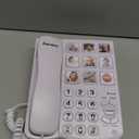 Big Button Phone for Seniors, Corded Landline Telephone with Handsfree Function and 9 Groups of Memory, One-Touch Dialling,Suitable People with Vision Disorders/Hearing Damage (EX-LD-858HF)