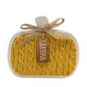 Holiday Home 6.7 in Wood Table Décor Pumpkin Sweater Yellow