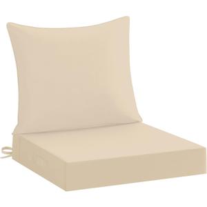 downluxe 22x22 Outdoor Chair Cushions, Waterproof Fade Resistant Patio Furniture Cushions with Handle & Removable Cover, Deep Seat Outdoor Cushions for Sofa, Couch and Patio Chairs, Beige