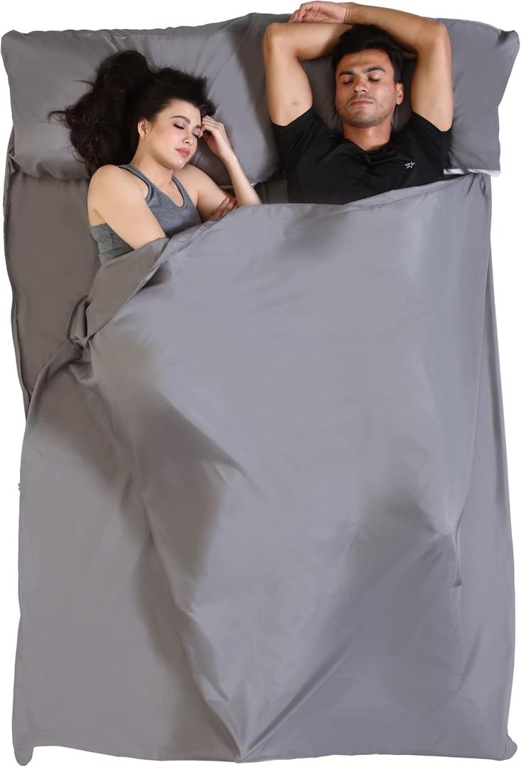 Sleeping Bag Liner - Travel Sheets for Hotel, Portable & Comfortable & Quick-Drying Adult Sleep Sack for Camping, Business Trips, Traveling, Hostel Size Twin