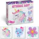 Hapinest String Art Craft Kit for Kids Ages 10-12 and Up, 3D String Art Kit Crafts for Teens, Birthday Gifts for Tween Girls Ages 10 11 12 Years Old and Up, Makes 3 Designs - Unicorn, Cat, and Flower