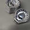 Maxdot Pack of 200 Aluminum Foil Clam Shells 3.7 x 3.5 Disposable Food Shell Pans Grillable Shells Oyster Baking Dish Pie Tins Plate for Serving All Types of Clam Pies Oysters Scallop Crab Cakes Dip