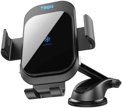TRON Wireless Car Charger Mount, 15W Fast Charging, Auto-Clamping Dashboard/Windshield/Air Vent Phone Holder for iPhone, Android, not Compatible with Google Pixel