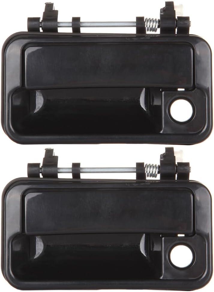OCPTY Door Handles Exterior Front Driver Left Side Replacement fit 1989-1994 for Geo Metro for Pontiac Firefly for Suzuki Swift Outside Door Handles Smooth Black (Pack of 1)