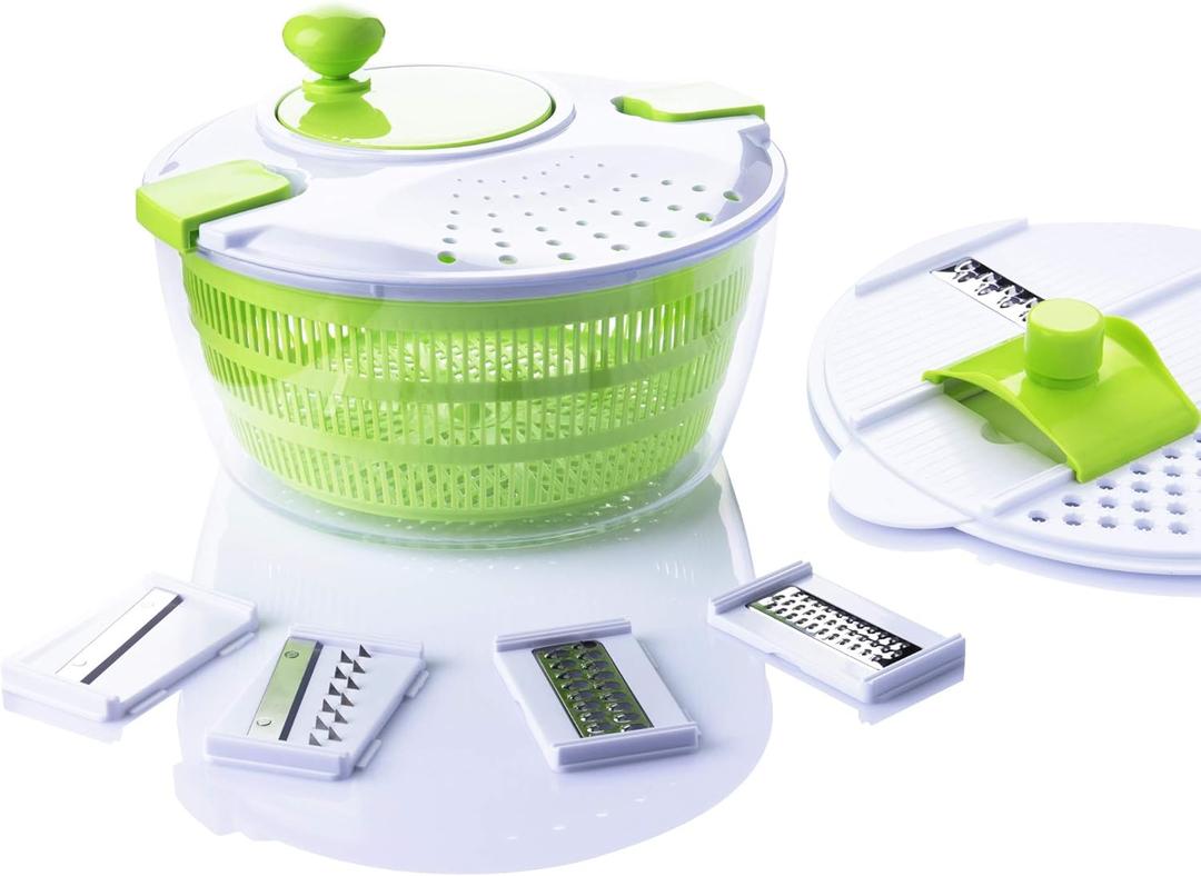 7 in 1 Multifunction Kitchen Gadget set 4L Salad Spinner Vegetable Dryer Grater Slicer
