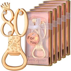 24 boxes of rose gold themed 80th birthday bottle openers favored for 80th anniversary wedding party gifts birthday party souvenirs or party decorations