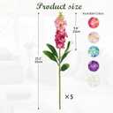 5pcs Delphinium Artificial Flowers Silk UV Resistant Flowers, 25.5" Long Stem Fake Pink Flower for Tall Vase, UV Protected Faux Floral Arrangements for DIY Bouquets Centerpieces Home Wedding Decor