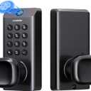 Fingerprint Keyless Entry Door Lock, Heavy Duty Fingerprint Door Knob, Keypad Door Lock with Handle, Digitl Electronic Door Knob Lock with Keypad, High Durability, Voice Prompt for Easy Use, Black