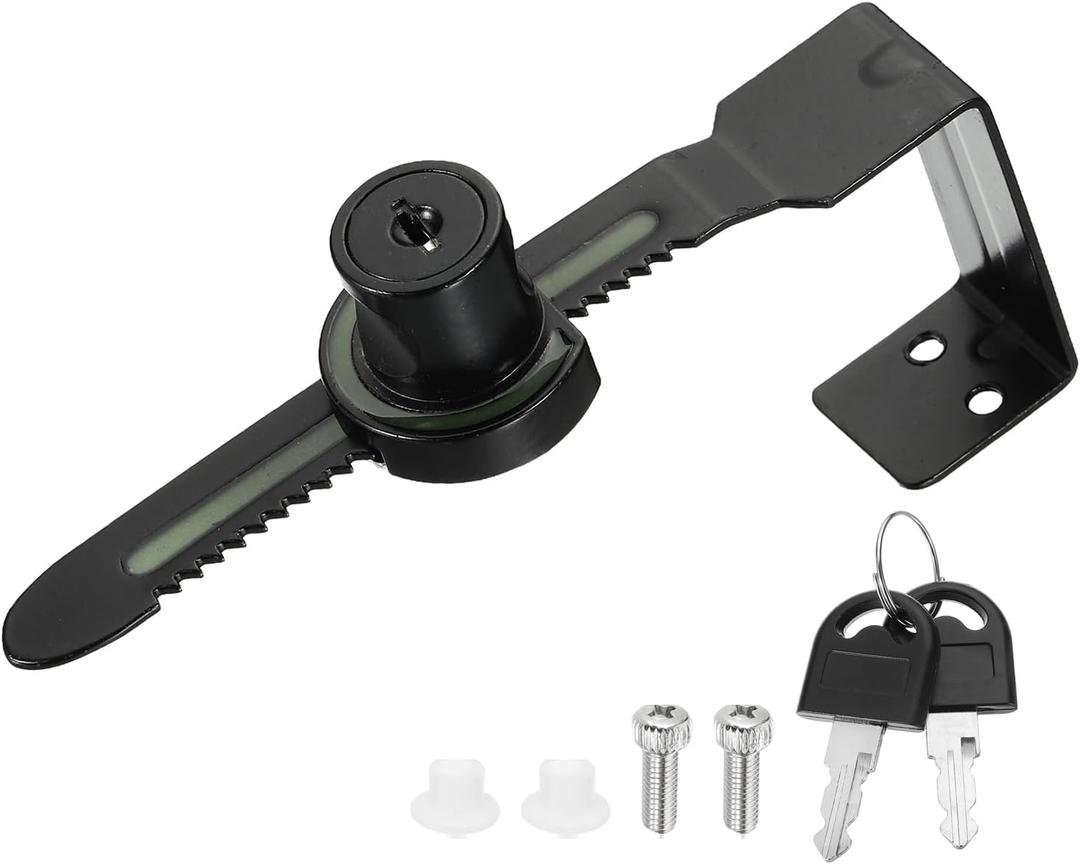 2.1" Sliding Glass Door Ratchet Lock, Keyed Alike Luminous Secure Showcase Display Case Lock - No Drill, for 40-50mm/ 1.57-1.97 inch Cabinet Stores Glass Door, Black