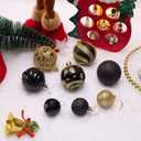 100PCS Christmas Ball Ornaments, Assorted Shatterproof Christmas Tree Decorations, Seasonal Decorative Hanging Baubles Decor Set for Xmas/Holiday/Party, Glitter&Painting Ornament Set (Black Gold)