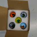 5pcs Blown Glass Pumpkin Figurines Collectibles, Small Crystal Glass Art Pumpkin Ornament for Halloween Thanksgiving Fall Home Decoration (Multicolor)