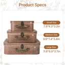 Paperboard Suitcases Set of 3 Decorative Storage Boxes With Lids,Keepsake Decor box,Photo Box,Card Box,Small Vintage Suitcases Home Decoration (Brown)