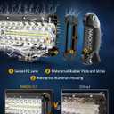NAOEVO 12 Inch LED Light Bar and 4PCS 4 Inch LED Pod Lights, 54000LM LED Fog/Driving/Off Road Lights, Triple Row Spot Flood Combo LED Light Bar for Truck Car UTV ATV Boat, 1 Year Warranty