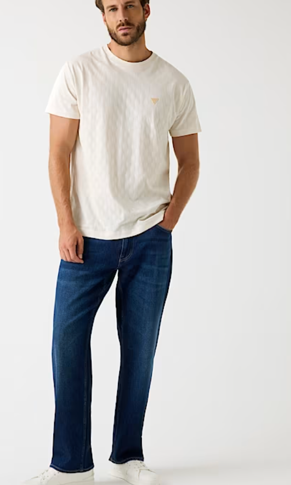 GUESS Men's Short Sleeve Small Triangle Knit, L