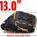 Franklin Sports Pro Flex Right Hand Throw Glove, 13-Inch, Black/Camel