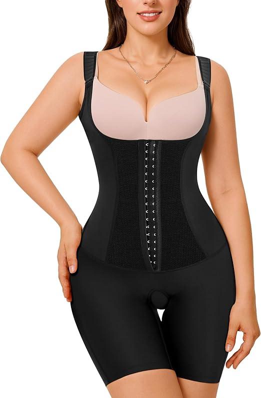 Gotoly Shapewear Bodysuit for Women Tummy Control Fajas Colombianas Waist Trainer Butt Lifter Thigh Slimmer Full Body Shaper,L