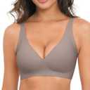 Xcutting Deep V Jelly Bras for Women Wireless Push Up Comfy Tshirt Bra | wireless,support lift,sagging breast bras for older women large breast,padded seamless,sleep t shirt,comfortable,push up (S)