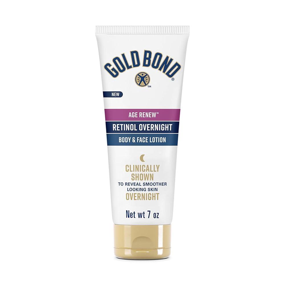 Gold Bond Age Renew Retinol Overnight Body & Face Lotion. Gold Bond Age Renew Neck & Chest Firming Age Renew Cream. Mustela Stelatopia+ - Lipid-Replenishing Cream. Dove Advanced Care Antiperspirant Deodorant Stick.