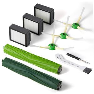 Replacement Parts & Accessories for iRobot E, I & J Series, Combo i5, j5 Series Robot Vacuum, Dual Multi-Surface Rubber Brushes & 3 HEPA Filter & 3 Edge-Sweeping Brushes