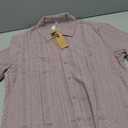 NITAGUT Men's Short Sleeve Shirts Casual Button Down Shirts Vacation Beach Summer Hollow Out Tops, Purple, Medium