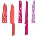 Farberware Resin Cutlery Set, 12 Piece, Pastel, Stick Resistant Blades, Ergonomic Grip ANDBalance, Blade Covers Included, Perfect for Back to College and First Kitchens (8")