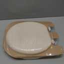 Mayfair Padded Toilet Seat, Cushioned Soft Vinyl over Wood Core Seat, Secure Hinges, Easy Clean, Made in USA, Round, Bone