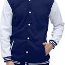 Yuji Itadori Mens Varsity Jacket Baseball Letterman Bomber Jacket Fleece Long Sleeve Coat Casual Clothing XXS-3XL (Large, Blue)