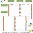 Monthly Planner 2026, 12 Months Hardcover Calendar Planner from January 2026 - December 2026, 7.4'' x 9.6'' Monthly Planner with Tabs, Spiral Daily Planner Perfect for Office School Teacher Student, Green