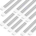 PARNOARCK Fluorescent Light Bulbs 48 inch,T8 LED Bulbs 4 Foot Type A+B,24W 3200LM 6500K Clear Cover Super Bright,Single and Double End Powered,T8 T10 T12 Fluorescent Bulbs Replacemen(12-Pack)