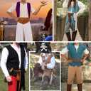 Century Star Pirate Vest Men - Renaissance Costume Men Medieval Viking Gothic Steampunk Sleeveless Halloween Costumes (Green, S)