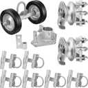 Rolling Gate Hardware Kit, Heavy Duty Sliding Gate Kit, Galvanized Sliding Gate System with 6" Double Wheel Carrier, Flat Plate Mount (Wood/Wall)