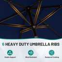 AreShark 6.5 x 10 FT Rectangular Valance Patio Umbrella, Outdoor Umbrella with Tilt and Crank, Market Table Umbrellas W/ 6 Ribs UV Protection for Garden, Deck, Backyard and Pool, Navy