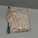 jinchan Striped Linen Kitchen Curtains 24 Inches Length Tier Curtains Farmhouse Modern Cafe Style Small Window Treatments Airy Light Filtering Rod Pocket for Living Room Bathroom 2 Panels Tan