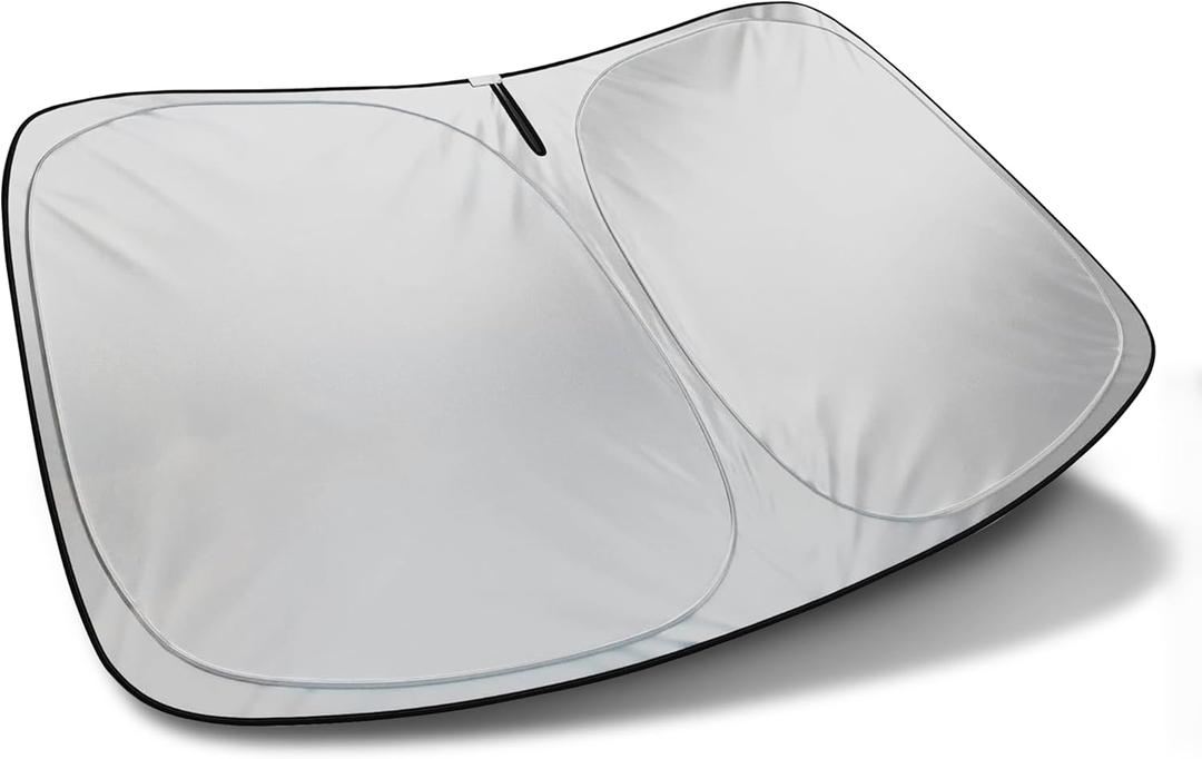 AutoTech Park Foldable Sunshade Compatible with 2012-2024 Tesla Model S Sedan, UV Relfective and Easy Storage, Custom-fit Car Windshield Sun Shade