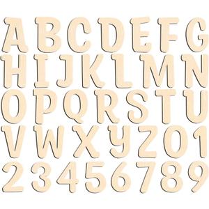 124 Pcs Wooden Letters 2 Inch for Crafts Unfinished Capital Wooden Alphabet Letters and Numbers Focal20 Small Wood Letters for DIY Painting Arts Home Decorations