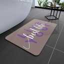 Bath Mat, Bathroom Mat Rugs Super Absorbent Shower Mats Non Slip Quick Dry Thin Rubber Mats for Bathroom Floor Fit Under Door, Shower Rug for Bathtub, Shower, Beige (2'3" x 1'5" (Rectangular), Rectangle Blue-grey)