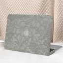 Seorsok Compatible with MacBook Pro 16 inch Case 2024-2021 M4 M3 M2 M1 A3403 A3186 A2991 A2780 A2485,Elegant Leaves Flowers Leather Plastic Hard Shell Case with Keyboard Cover,Grey Blooming Floral