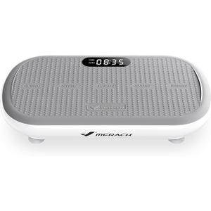 MERACH Vibration Plate Exercise Machine, Vibration Plate 440 Lbs Capacity, Bluetooth and Silicone Pedal, Stimulate Deep Fat, Vibration Plate for Lymphatic Drainage, Vibrating for Weight Loss
