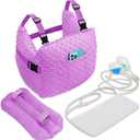 Zomaple Mastectomy Pillow with Strap, Seat Belt Cover & Shower Lanyard - Post Surgery Pillow, Breast for After Heart Surgery, Reduction & Augmentation Patients Sleeping, Recovery Seatbelt Protection (Lavender Dotted Advanced Lanyard Set)