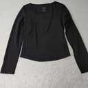 Trendy Queen Womens Long Sleeve Shirts Crop Tops Fall Fashion 2025 Square Neck Going Out Basics Tees Y2k Clothes S