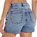 Denim Skort for Women Denim Mini Skirt Casual High Waist Stretch Jean Skirt with Pockets (S)