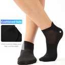BAMBOO COOL Men's Ankle Socks Athletic Low Cut Heel Tab Cushioned Moisture Wicking, Running Arch Support Breathable, 8 Pack (Black, L)
